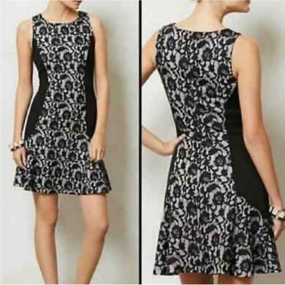 Anthropologie Maeve Sirena Black Lace Sleeveless Knit Dress Size Small - Picture 5 of 14